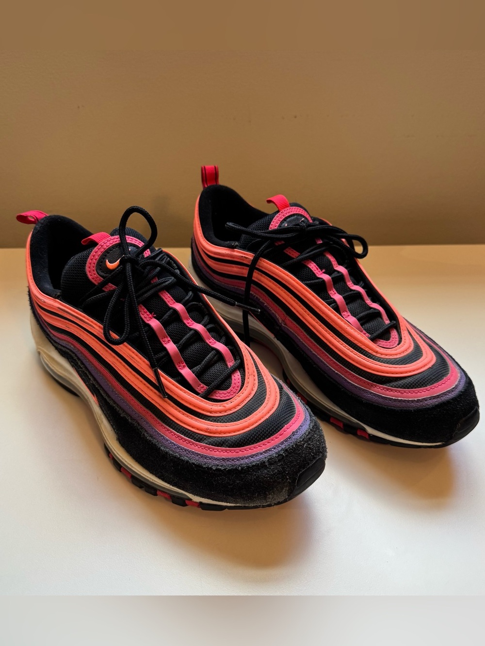 Nike Air Max 97 Black Sneakers with Neon Stripes